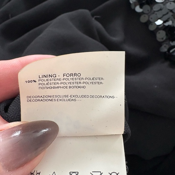 LIKE NEW Armani Jeans Sequin 'Speechless' Mini Shift Dress Sleeveless Black 14 - Picture 15 of 16